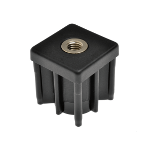 Square Metal Threaded Insert Black M10 40mm x 40mm