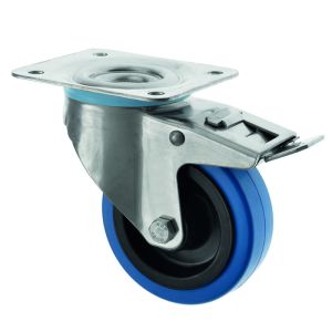 Stainless Steel Swivel Braked castor Top Plate Fitting