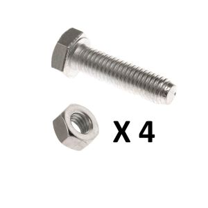 M12 x 40 Stainless Steel Bolts and Nuts - 4 Pack