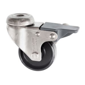 80mm Swivel Braked Black Nylon Castor Wheel