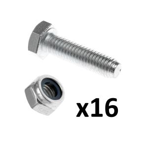 M10 x 40 Bolt and M10 Nyloc Nut 16 Pack