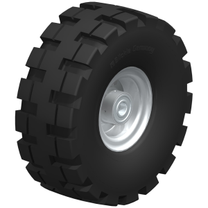 306mm Heavy Duty Super-Elastic Solid Rubber Wheel 20mm Bore 450kg