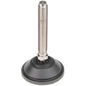 Zinc Plated Conveyor Feet M12 Thread Black Conical Base