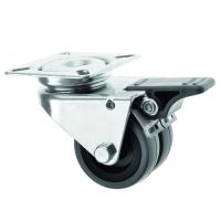 Twin Rubber Wheel Castor with Brake