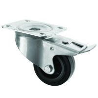 Black Rubber Castors with Brake 3360 Series