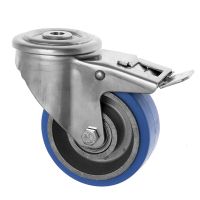 Stainless Steel Lockable Castor Heat Resistant Rubber Wheels