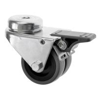 Bolt Hole Twin Rubber Castor with Brake
