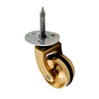 Brass Castors Screw Fitting Rubber Wheel 1