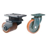 E70 Swivel Top Plate Castors with Brown Polyurethane Wheels