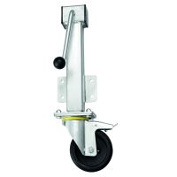 Heavy Duty Braked Jacking Castors with Rubber Wheel