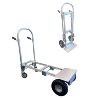 Heavy Duty Folding Aluminium Sack Truck Puncture Proof Wheels 300kg