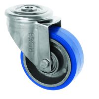 Stainless Steel Swivel Castors Heat Resistant Rubber Wheels