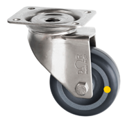 Stainless Steel Castors Swivel Anti Static Rubber Wheel 