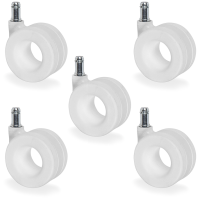 Moebius White Office Chair Castors Set of 5