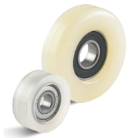 White Polyurethane Guide Rollers with Ball Bearings