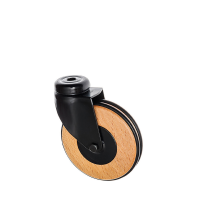 50mm Wood Furniture Castor Wheels with Black Rubber Trim
