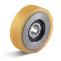 Yellow Polyurethane Guide Rollers with Ball Bearings