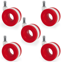 Moebius Red Office Chair Castors Set of 5