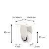 Soft White Furniture Castor 25mm Wheel Fixed Castor 3C-Series