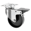 75mm Swivel Plastic Castor with Brake Black Wheel