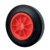 180mm Solid Rubber Trolley Wheel Red Plastic Centre 1/2