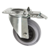 160mm Grey Rubber Industrial Castors with Directional Lock