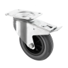 125mm Swivel Braked Castor Grey Rubber Wheel