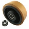 Yellow Polyurethane Wheel 250mm Cast Iron 25.4mm Taper Roller Bearing
