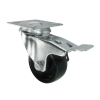 50mm Light Duty Swivel Castor with Brake Black Plastic Wheel