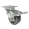 50mm Light Duty Swivel Castor with Brake Grey Rubber Wheel