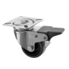 50mm Swivel Braked Castors Grey Rubber Castor Wheel