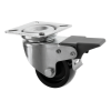 50mm Swivel Plastic Castor with Brake Black Wheel