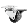75mm Twin Wheel Castor with Brake and Grey Rubber Wheel
