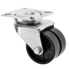 75mm Twin Wheeled Castor with Black Plastic Wheel