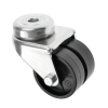 50mm Twin Wheeled Castor with Black Plastic Wheel