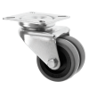75mm Twin Wheeled Castor with Grey Rubber Wheel