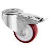 Bolt Hole Swivel Braked Castor Polyurethane Wheel