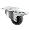 80mm Swivel Braked Castor Grey Rubber Wheel