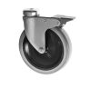 Bolt hole Castor with 125mm grey rubber wheel and Brake