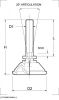 Mild Steel Plated Adjustable Feet 40mm Dia, M6 x 40mm