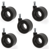 65mm Moebius Black Office Chair Castor with M10 Circlip Set of 5