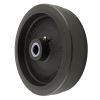 Black Rubber Wheel 200mm Cast Iron 25.4mm Roller Bearing