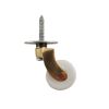 2 White Wheel Brass Castor with Screw Fitting 25mm