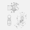 Metal Pipe System Angled Black Bracket