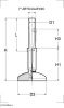 Hygienic Stainless Steel Adjustable Feet 50mm Dia. M12 x 92mm