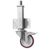 JA 100mm Medium Duty Jacking Castor with Brake Polyurethane Wheel 150kg Load