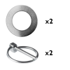 Lynch Pins and 20mm Washer 2pk for Axles and Wheels 