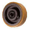 Yellow Polyurethane Wheel 150mm Cast Iron 20mm Ball Journal Bearing