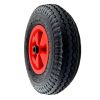400mm Pneumatic Trolley Wheel with Red Plastic Centre & 20mm Bore 2