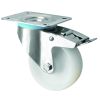 125mm Stainless Steel Braked Castor with Nylon Wheel